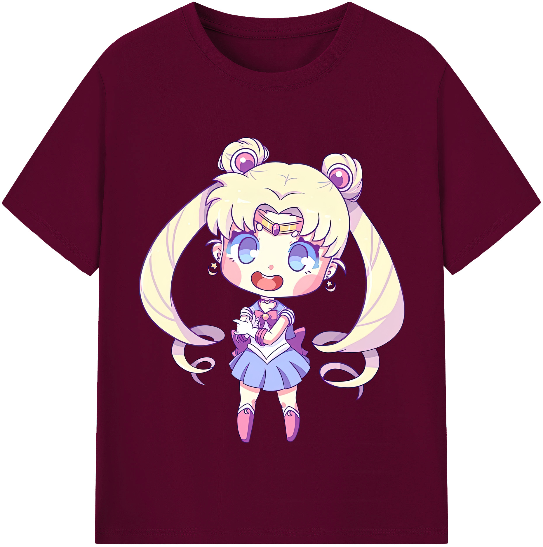 （画像用） 美少女戦士セーラームーン 月野 うさぎ つきの うさぎ Sailor Moon Tsukino Usagi レディースカジュアルプリントTシャツ（綿100％）